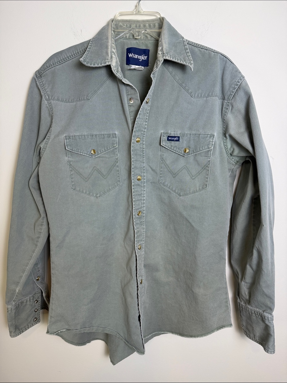 WRANGLER Vintage Men's Snap Front Western Shirt, Lt. Olive Green | Sz M